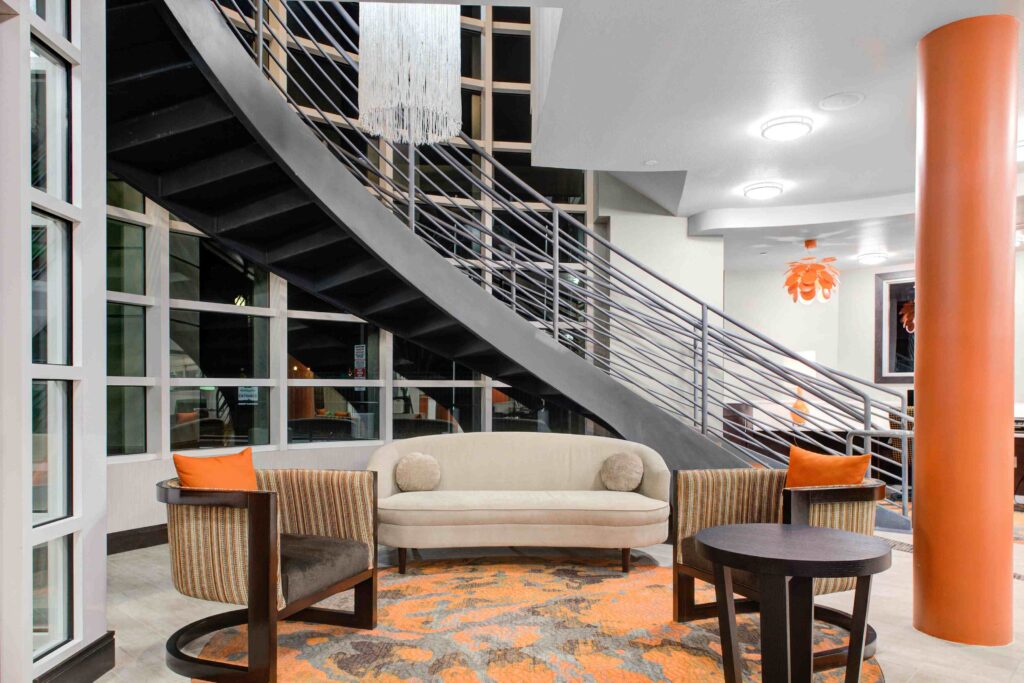 Holiday Inn Spiral Staircase Leading to Banquet Facility